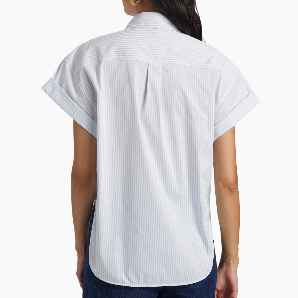 Frame Stripe Button-Up Cuffed Shirt - Picture 4 of 7